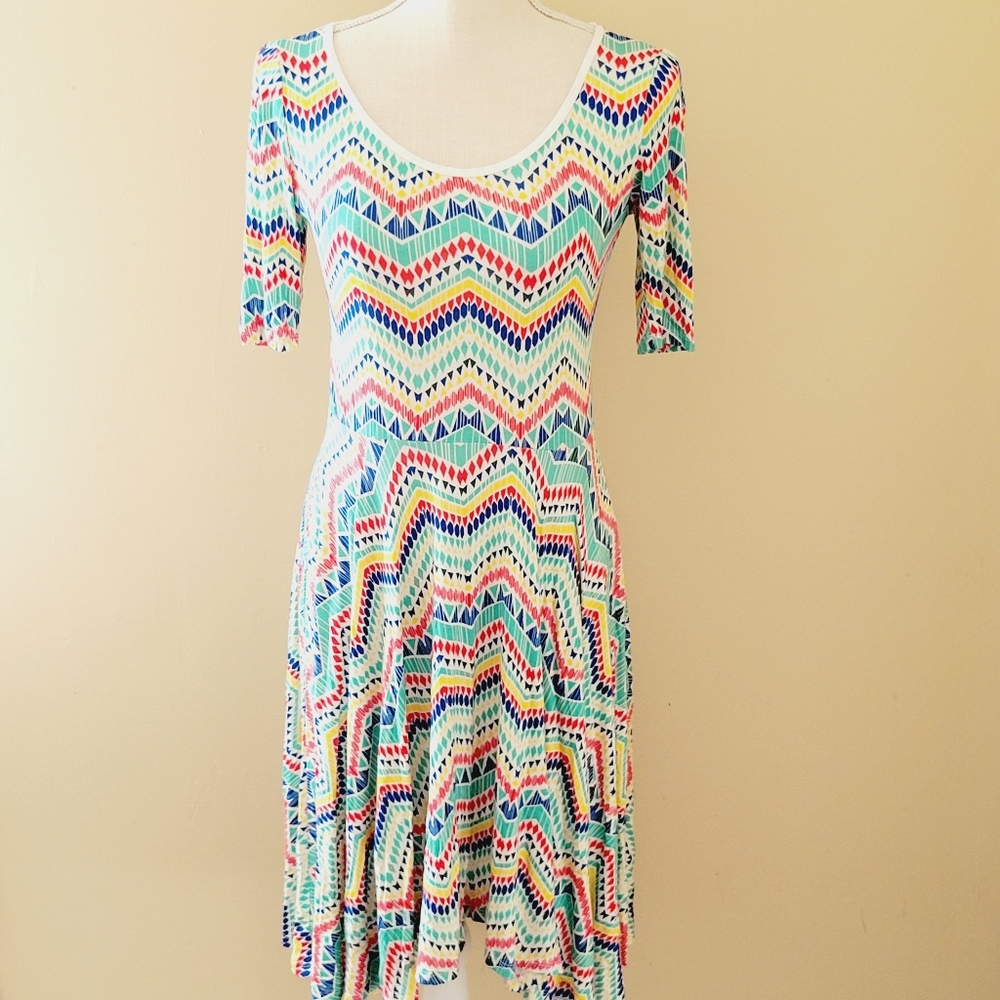 Honey & Lace chevron fit and flare dress size xs